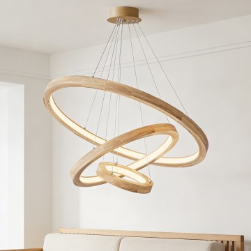 Brilagi - LED lestenec na kablu UMEA WOOD LED/45W/230V premer 60 cm iz kavčukovega lesa