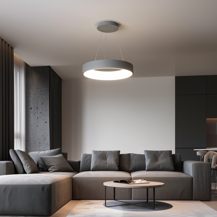 Brilagi - LED zatemljiv lestenec na jekleni vrvici FALCON LED/80W/230V 3000-6500K premer 60 cm, v sivi barvi + daljinski upravljalnik