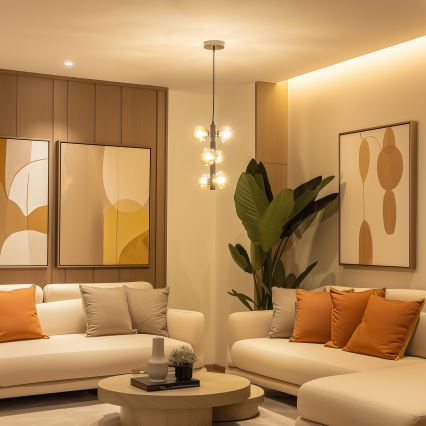 Brilagi - LED lestenec na lanku MILLA 6xG9/3W/230V črn krom/zlata