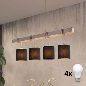 Brilagi - LED lestenec na lanku NUBILA 4xE27/60W/230V siva/črna