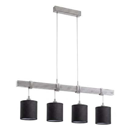 Brilagi - LED lestenec na lanku NUBILA 4xE27/60W/230V siva/črna