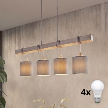 Brilagi - LED lestenec na lanku NUBILA 4xE27/60W/230V siva