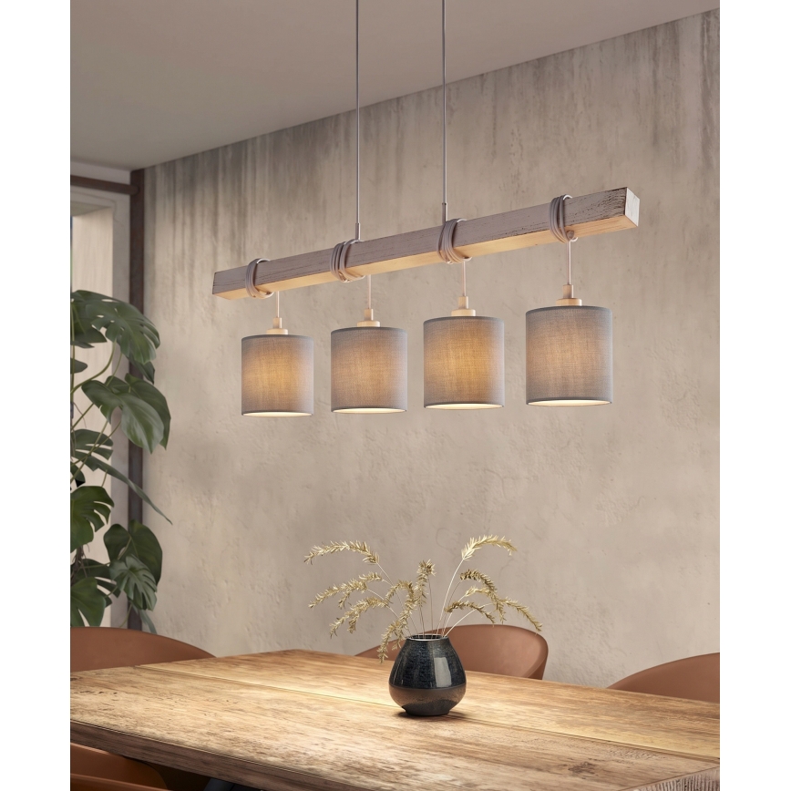 Brilagi - LED lestenec na lanku NUBILA 4xE27/60W/230V siva