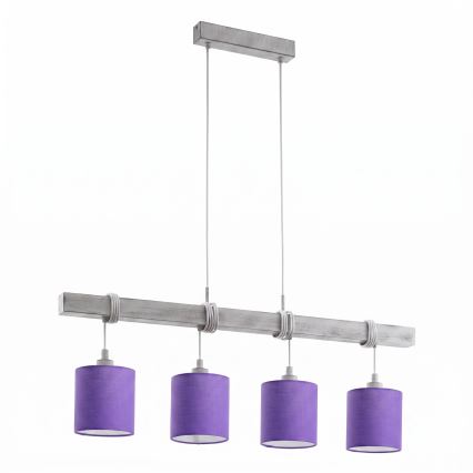 Brilagi - LED lestenec na lanku NUBILA 4xE27/60W/230V siva/vijolična