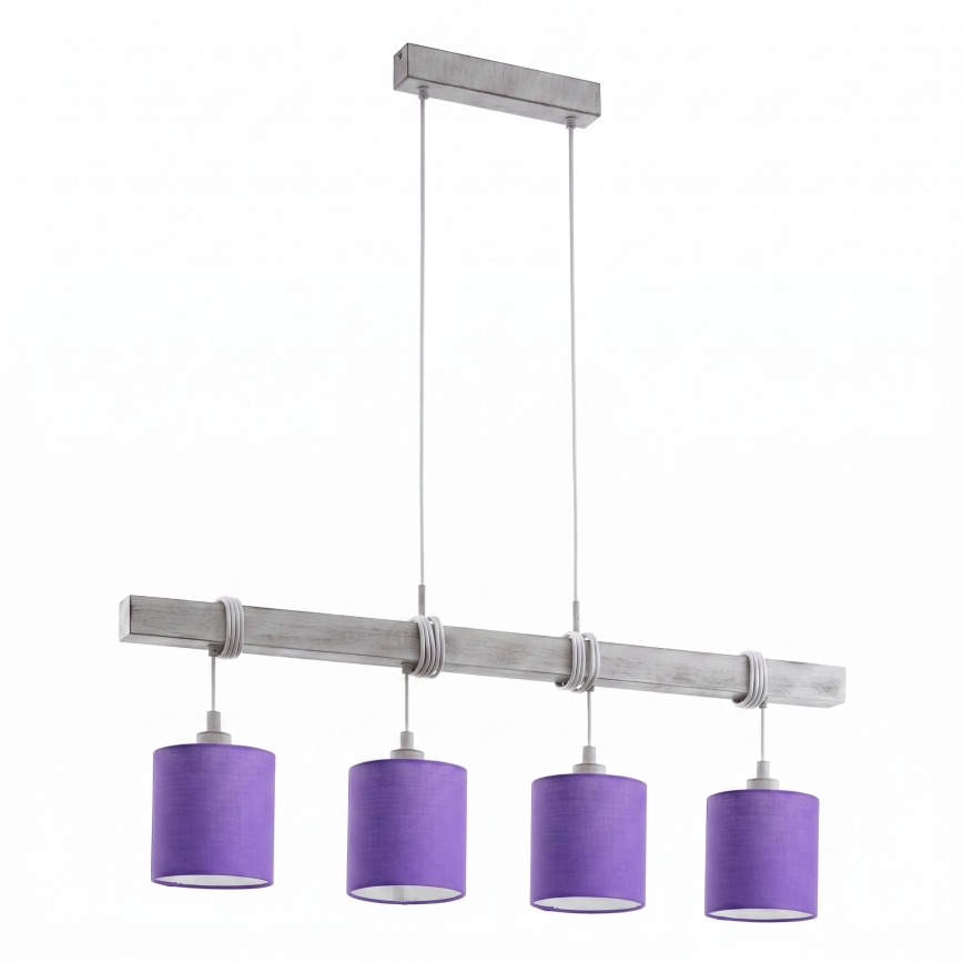 Brilagi - LED lestenec na lanku NUBILA 4xE27/60W/230V siva/vijolična