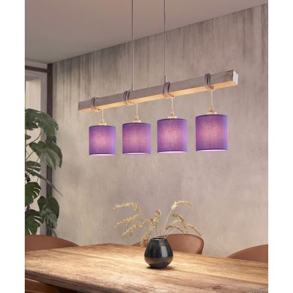 Brilagi - LED lestenec na lanku NUBILA 4xE27/60W/230V siva/vijolična