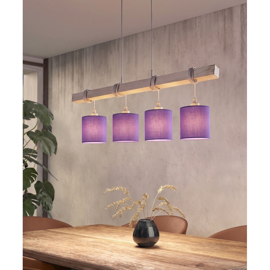 Brilagi - LED lestenec na lanku NUBILA 4xE27/60W/230V siva/vijolična