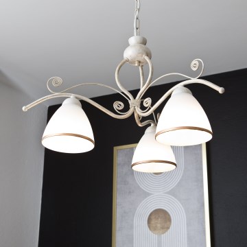 Brilagi - LED lestenec na verigi ANTICO 3xE27/60W/230V 3000K bela patina