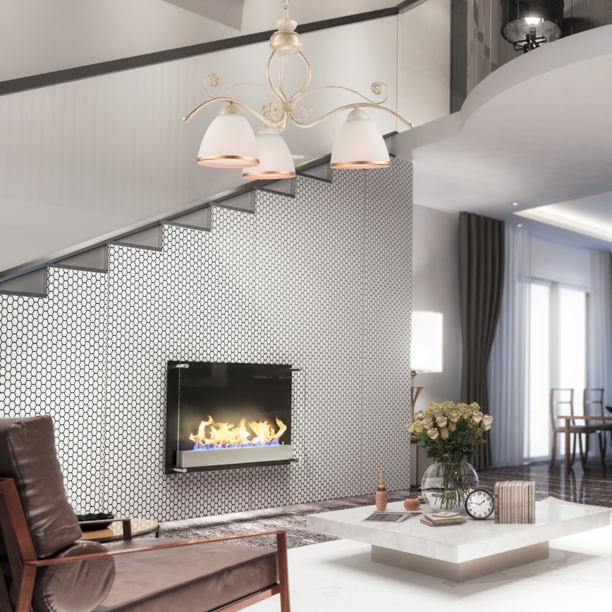 Brilagi - LED lestenec na verigi ANTICO 3xE27/60W/230V 3000K bela patina