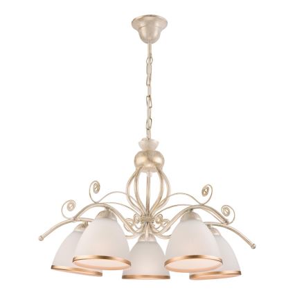Brilagi - LED lestenec na verigi ANTICO 5xE27/60W/230V 3000K bela patina