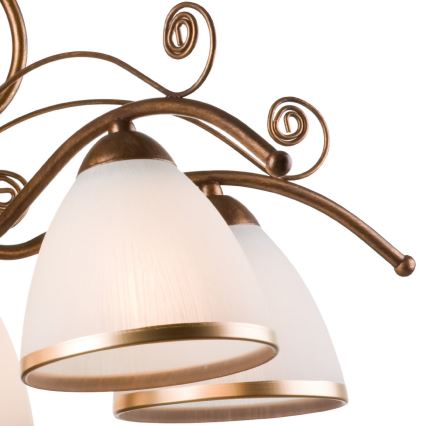 Brilagi - LED Lestenec na verigi ANTICO 5xE27/60W/230V bronasta patina