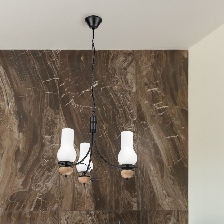 Brilagi - LED Lestenec na verigi COTTAGE 3xE14/40W/230V bukev/bela