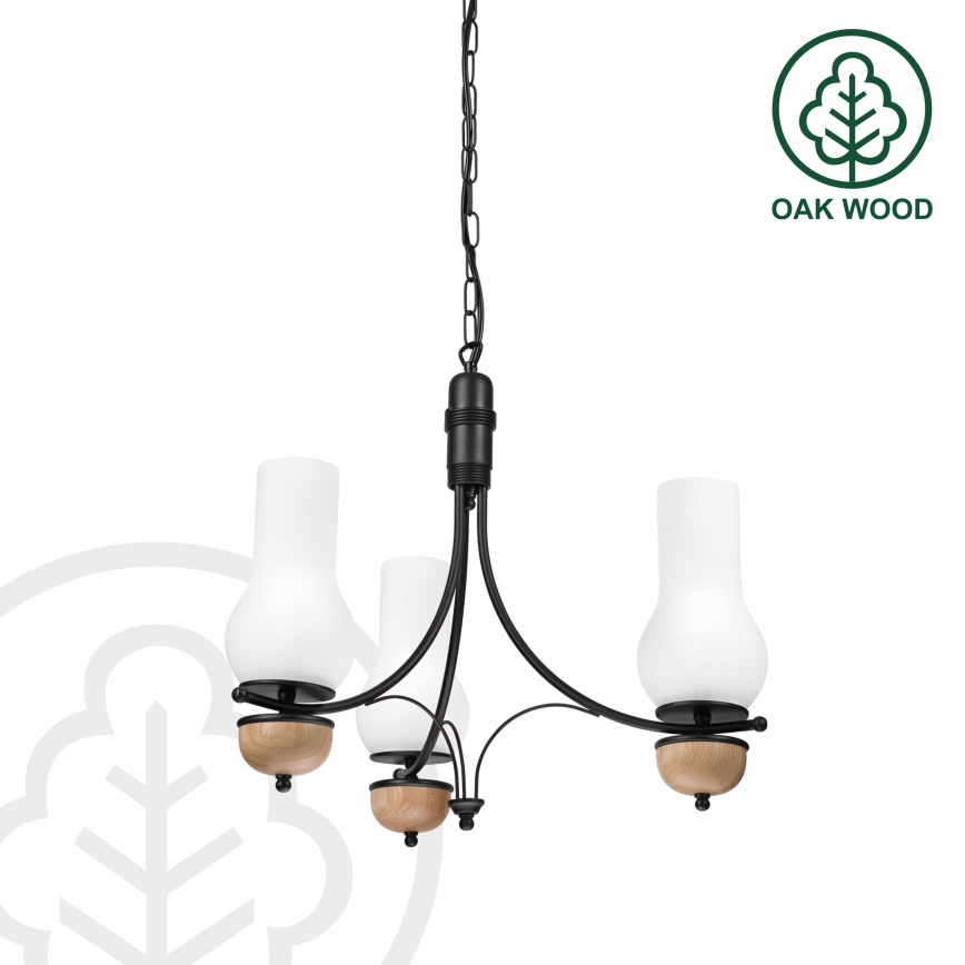Brilagi - LED Lestenec na verigi COTTAGE 3xE14/40W/230V bukev/bela