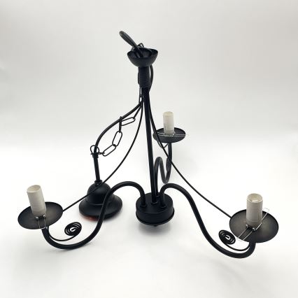 Brilagi - LED Lestenec na verigi COTTAGE 3xE14/40W/230V črna/bela