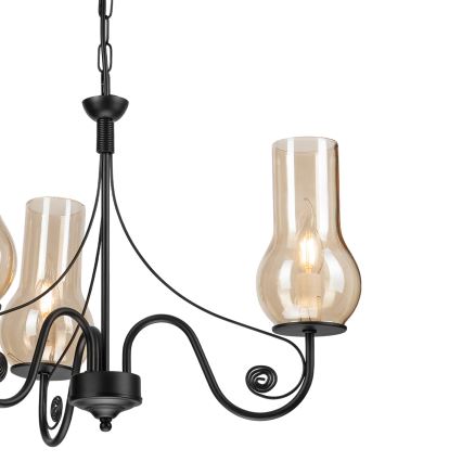 Brilagi - LED Lestenec na verigi COTTAGE 3xE14/40W/230V črna/rjava