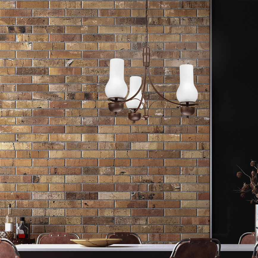 Brilagi - LED Lestenec na verigi COTTAGE 3xE14/40W/230V hrast/bela