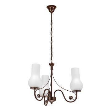 Brilagi - LED Lestenec na verigi COTTAGE 3xE14/40W/230V rjava/bela