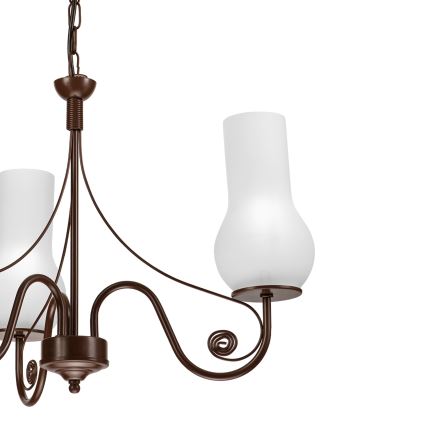 Brilagi - LED Lestenec na verigi COTTAGE 3xE14/40W/230V rjava/bela