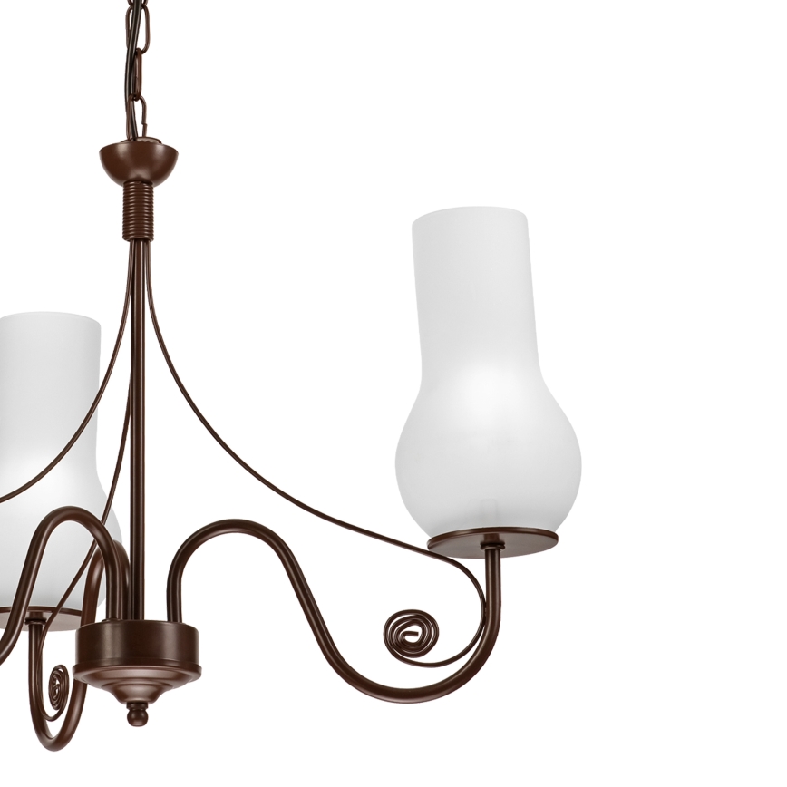 Brilagi - LED Lestenec na verigi COTTAGE 3xE14/40W/230V rjava/bela