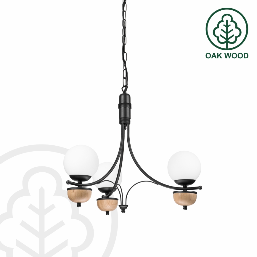 Brilagi - LED Lestenec na verigi COTTAGE 3xG9/40W/230V bukev/bela
