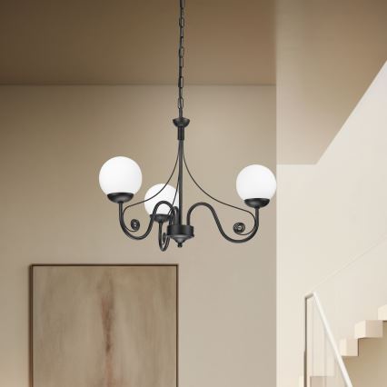 Brilagi - LED Lestenec na verigi COTTAGE 3xG9/40W/230V črna/bela