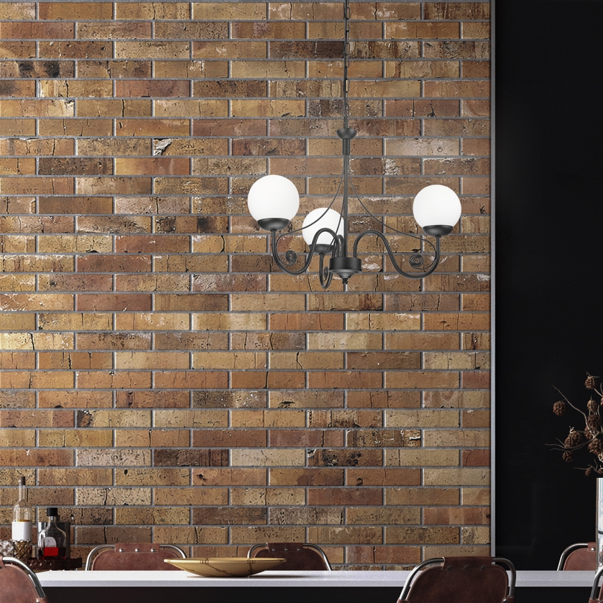 Brilagi - LED Lestenec na verigi COTTAGE 3xG9/40W/230V črna/bela