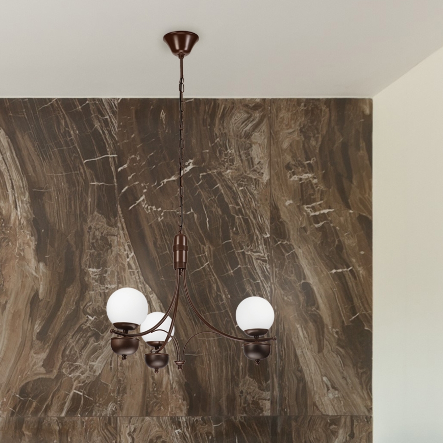 Brilagi - LED Lestenec na verigi COTTAGE 3xG9/40W/230V hrast/bela