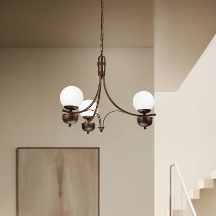 Brilagi - LED Lestenec na verigi COTTAGE 3xG9/40W/230V hrast/bela