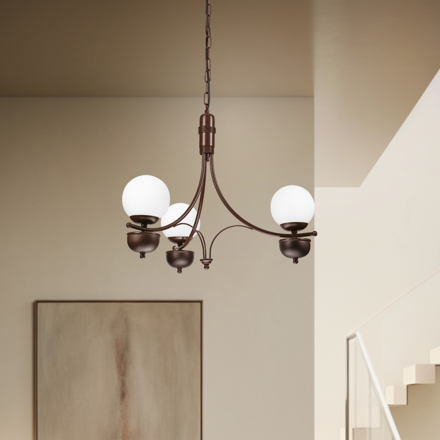 Brilagi - LED Lestenec na verigi COTTAGE 3xG9/40W/230V hrast/bela