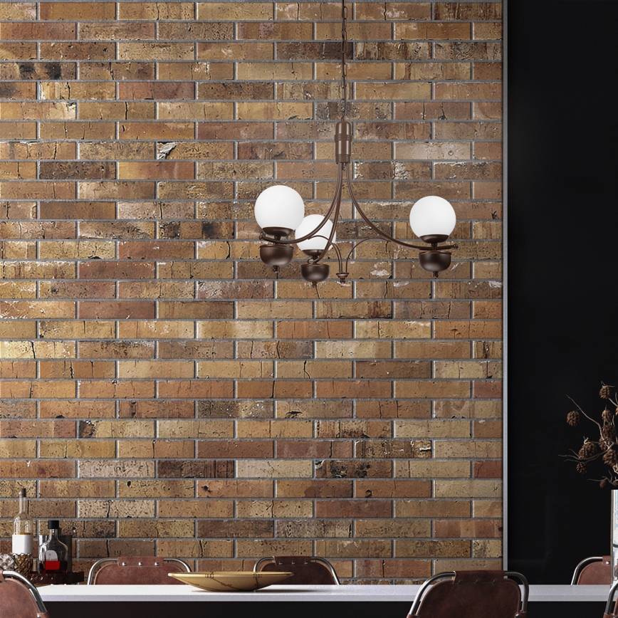 Brilagi - LED Lestenec na verigi COTTAGE 3xG9/40W/230V hrast/bela