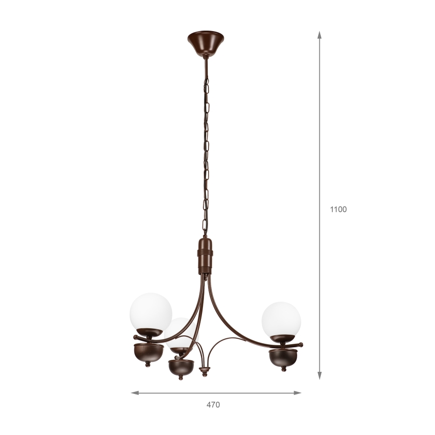 Brilagi - LED Lestenec na verigi COTTAGE 3xG9/40W/230V hrast/bela