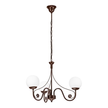 Brilagi - LED Lestenec na verigi COTTAGE 3xG9/40W/230V rjava/bela