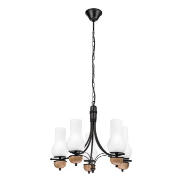 Brilagi - LED Lestenec na verigi COTTAGE 5xE14/40W/230V bukev/bela