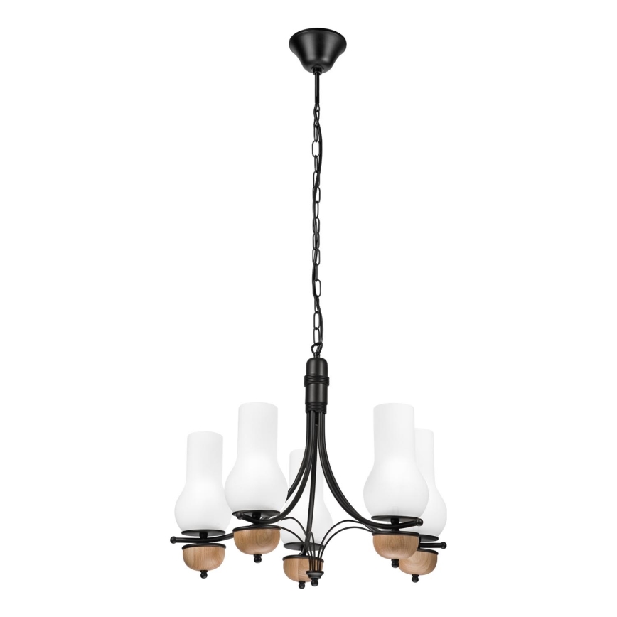 Brilagi - LED Lestenec na verigi COTTAGE 5xE14/40W/230V bukev/bela