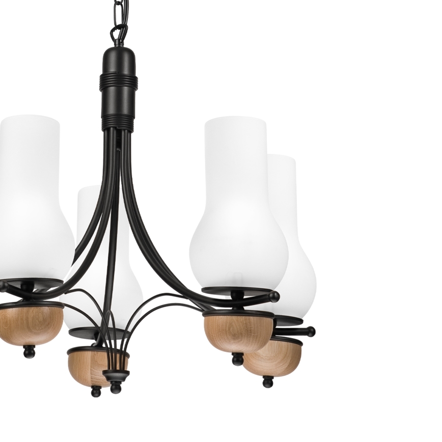 Brilagi - LED Lestenec na verigi COTTAGE 5xE14/40W/230V bukev/bela