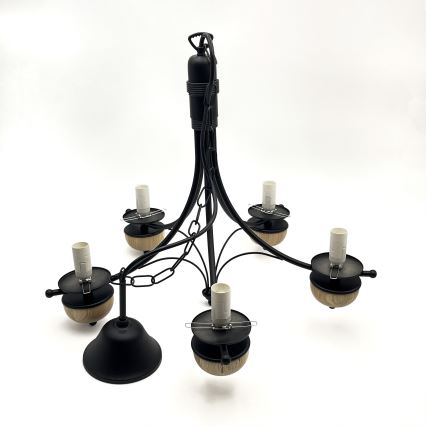 Brilagi - LED Lestenec na verigi COTTAGE 5xE14/40W/230V bukev/bela