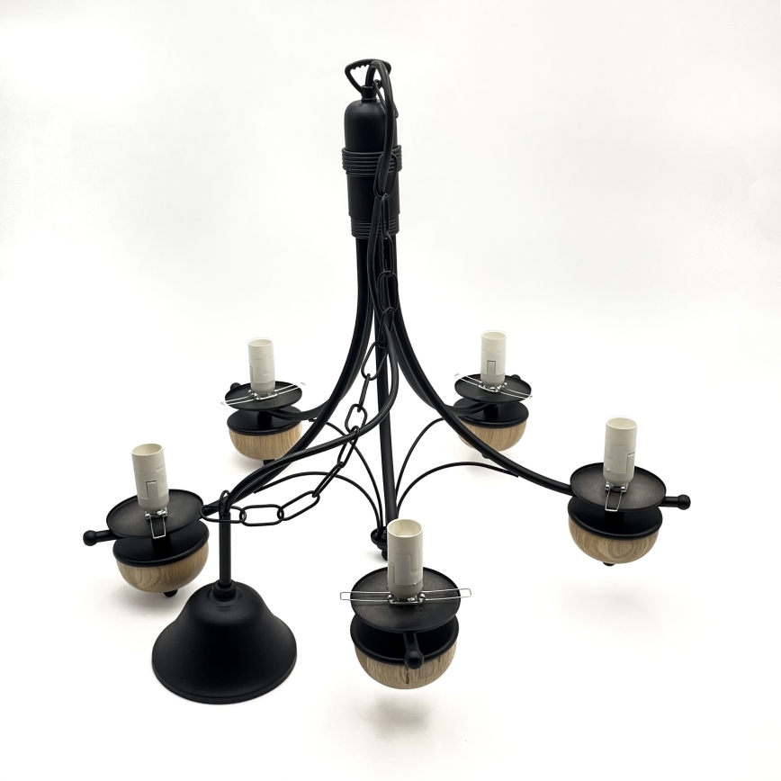 Brilagi - LED Lestenec na verigi COTTAGE 5xE14/40W/230V bukev/bela