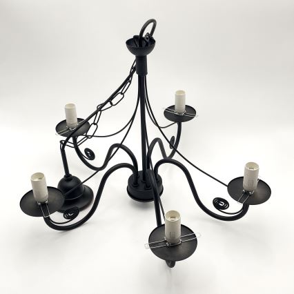 Brilagi - LED Lestenec na verigi COTTAGE 5xE14/40W/230V črna/rjava