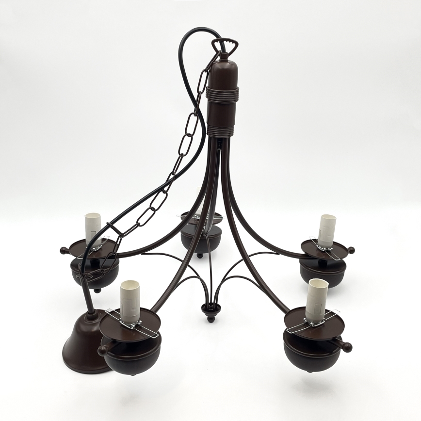 Brilagi - LED Lestenec na verigi COTTAGE 5xE14/40W/230V hrast/bela