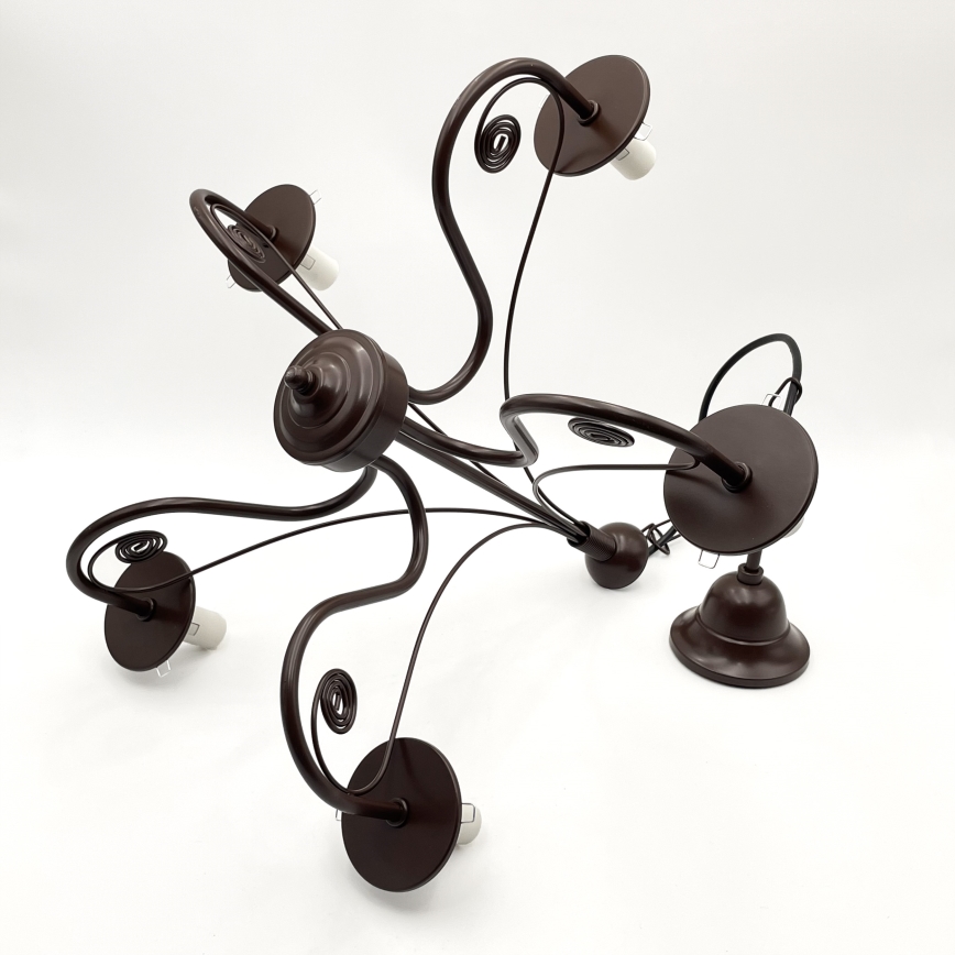 Brilagi - LED Lestenec na verigi COTTAGE 5xE14/40W/230V rjava