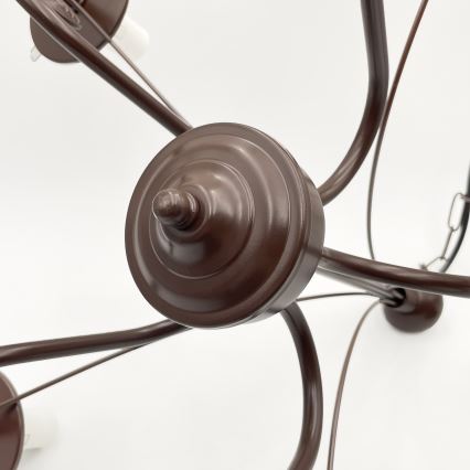 Brilagi - LED Lestenec na verigi COTTAGE 5xE14/40W/230V rjava