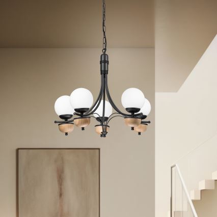 Brilagi - LED Lestenec na verigi COTTAGE 5xG9/40W/230V bukev/bela