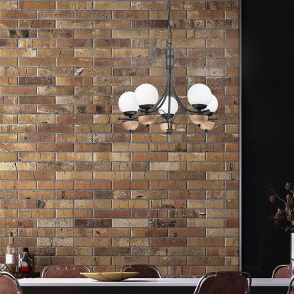 Brilagi - LED Lestenec na verigi COTTAGE 5xG9/40W/230V bukev/bela