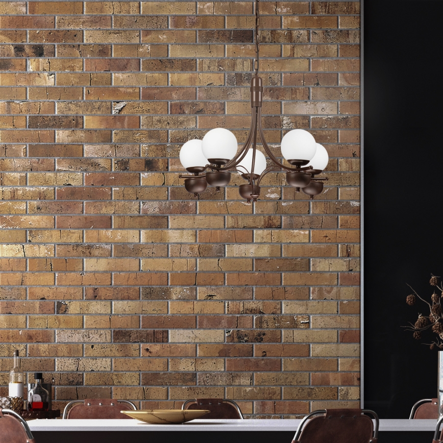 Brilagi - LED Lestenec na verigi COTTAGE 5xG9/40W/230V hrast/bela