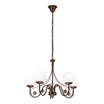 Brilagi - LED Lestenec na verigi COTTAGE 5xG9/40W/230V rjava/bela