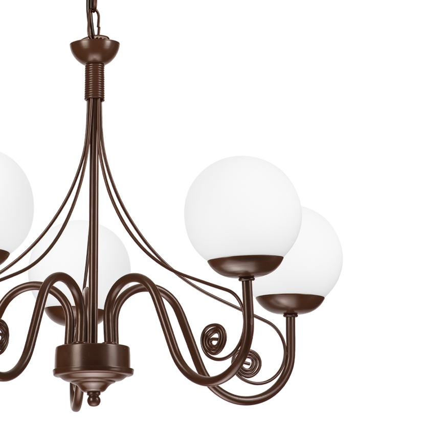 Brilagi - LED Lestenec na verigi COTTAGE 5xG9/40W/230V rjava/bela