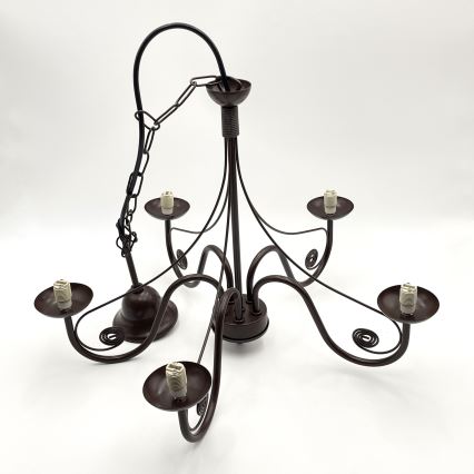 Brilagi - LED Lestenec na verigi COTTAGE 5xG9/40W/230V rjava/bela