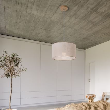 Brilagi - LED Lestenec na vrvici ANTHONY 1xE27/60W/230V hrast/bež