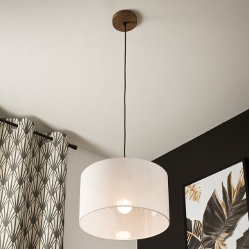 Brilagi - LED Lestenec na vrvici ANTHONY 1xE27/60W/230V hrast oreh/bela