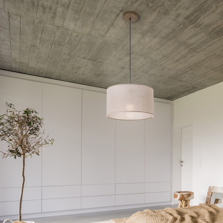 Brilagi - LED Lestenec na vrvici ANTHONY 1xE27/60W/230V hrast oreh/bež